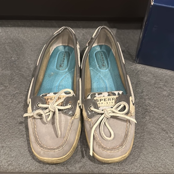 Sherry Top-Sider Angelfish Grey Blue Leo Animal Leopard Print - Picture 6 of 8